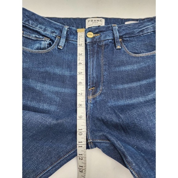 Frame Denim Le Crop Mini Boot Jean Shredded Raw Bayberry Wash Women Size 29 $250 - Picture 9 of 11